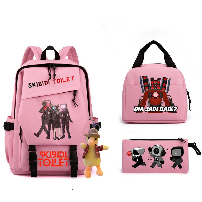New Skibidi Toilet Man Spoof School Bag Elementary School Backpack Satchel Pencil Case