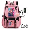 Large Capacity Schoolbag with Shoulder Strap; Student Three-piece Pencil Case Set