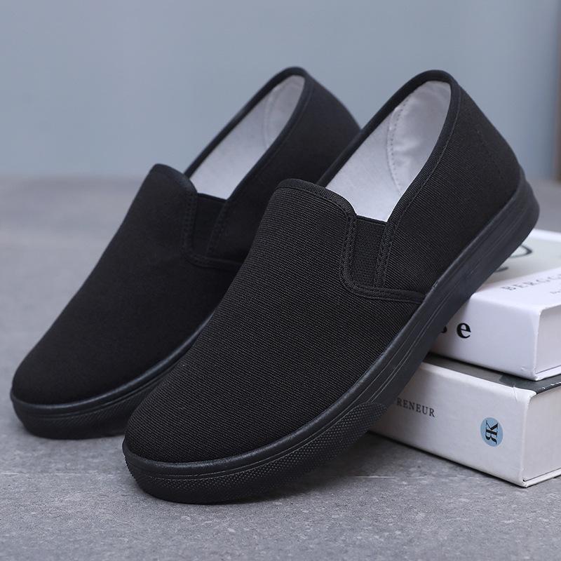 

Нековзке парусинове взуття унісекс 2025 р. – повністю чорні повсякденні лофери без сліпів 41 Men