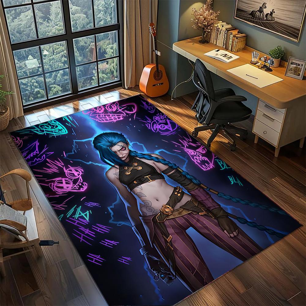 Jinx: Esports Atmosphere Rug Carpet Large Area Rug Non Slip Washable Floor Mat Gamer Room Bedroom Home Decor