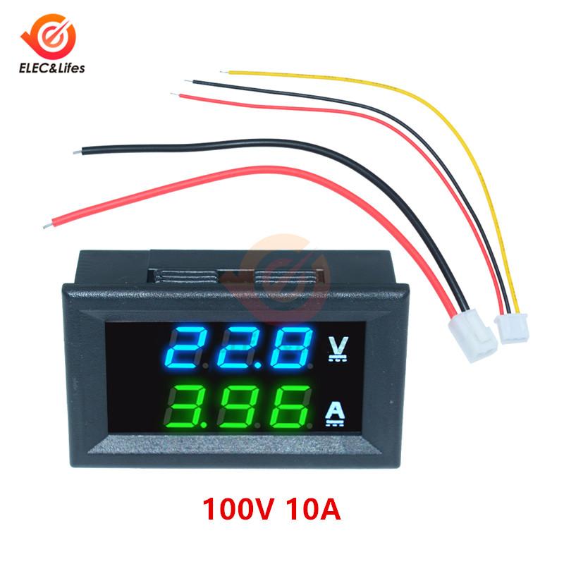 Mini Digital Car Voltmeter Ammeter DC 111V 11A 11A 111A LED Display Panel Amp Volt Voltage Current Meter Tester Detector