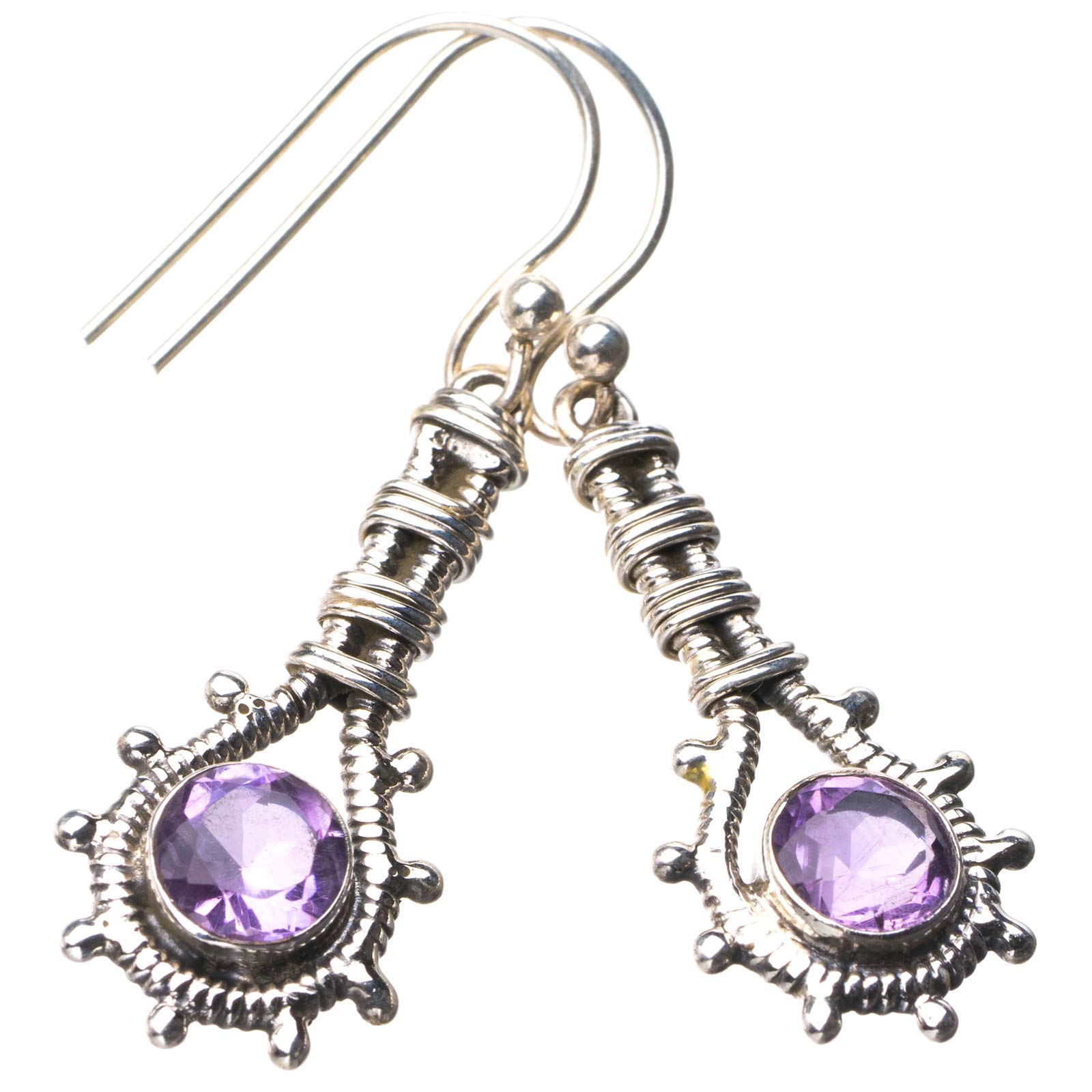 

StarGems® Natural Amethyst Handmade 925 Sterling Silver Earrings 1.5 E1180