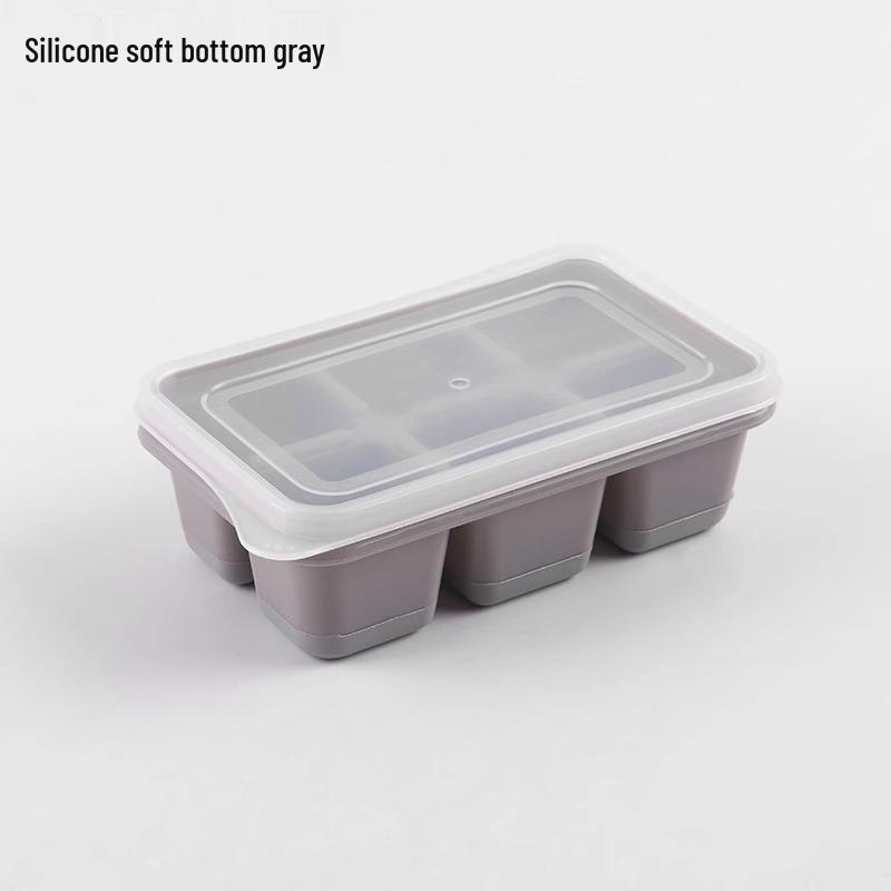 Silicone Ice Cube Tray with Lid, Food-Grade, Soft Bottom for Easy Release, Household Refrigerator Use for Homemade Ice Cubes.
