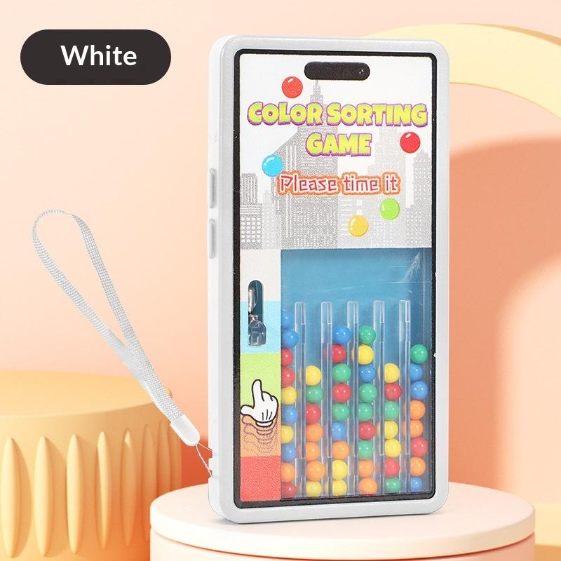 Color Sorting Colored Beans Game Console, Safe Non-Toxic Fine Motor Skill Training Toy for Toddlers Travel Portable Use