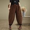 Women's Winter Thickened Vintage Corduroy Harem Pants Casual Warm Trousers