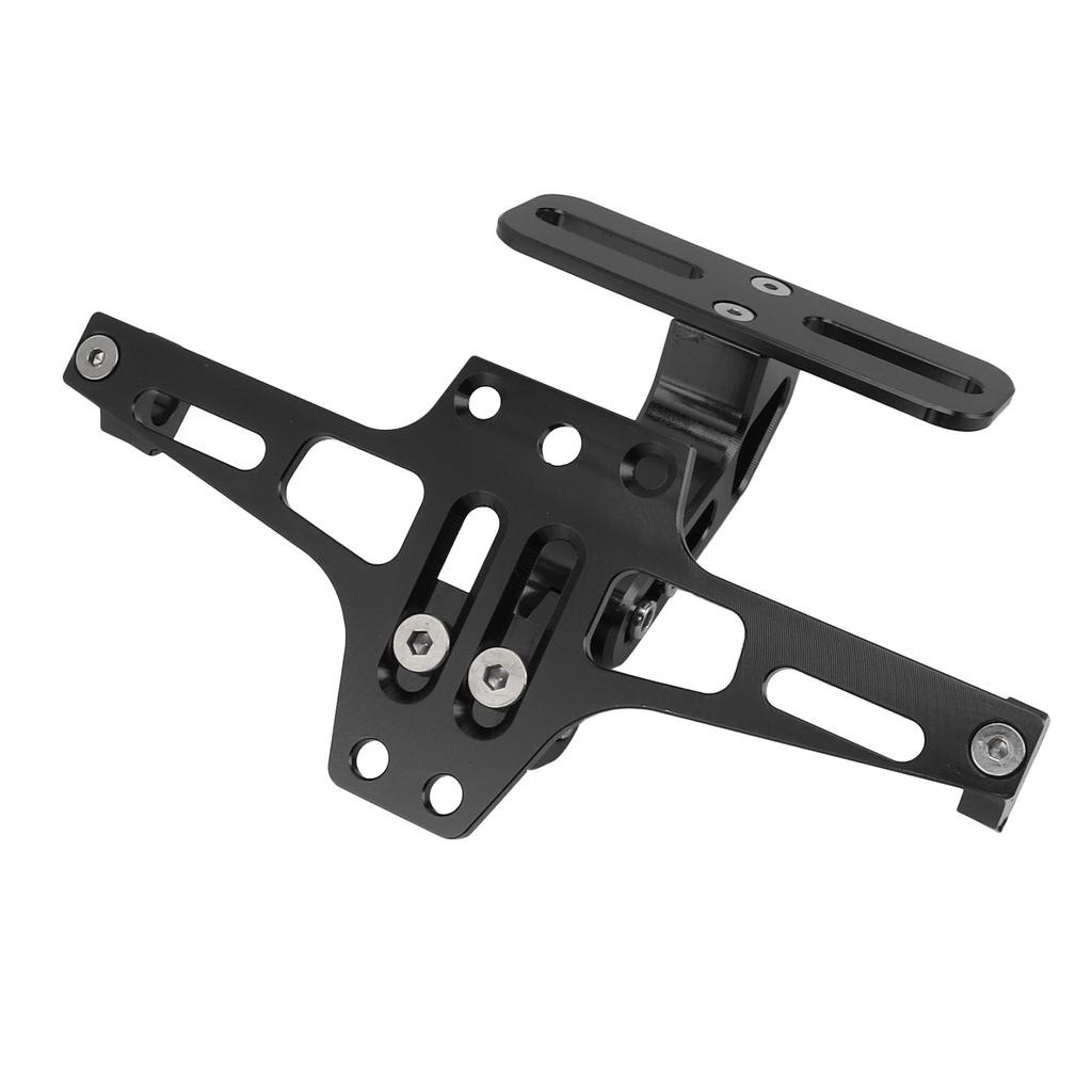 Motorcycle License Plate Bracket CNC Aluminium Alloy Universal Adjustable Motorcycle License Plate Holder Black