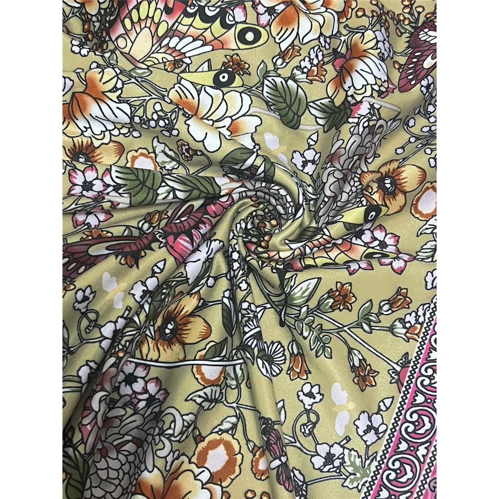 Women's Ethnic Style Printed Dress Elegant Sleeveless V-neck Knee-length Dress