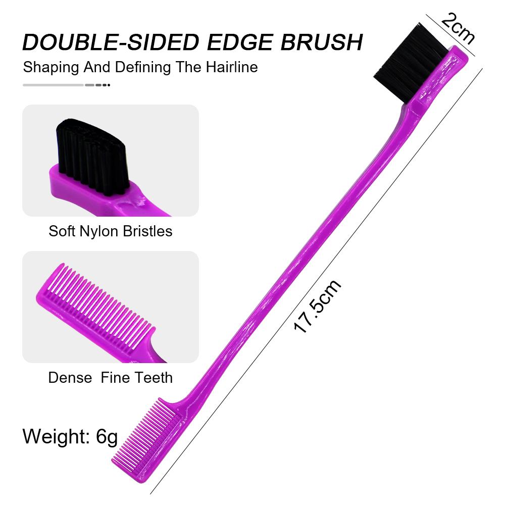 3Pcs Salon Segmented Steel Needle Tip Tail Comb Double-ended Eyebrow Brush Comb Set Pro Barbershop Hairdressing Styling Tools