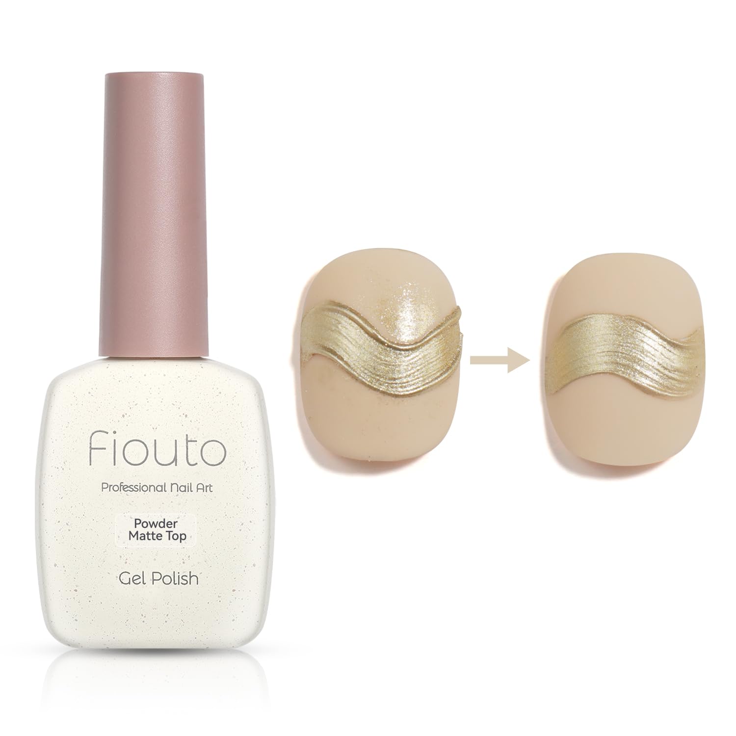 

Fiouto Matte Coat, No-Wipe Gel Nail Polish, Powderless Mirror Powder, Matte Top Gel Top Coat, Matte Nail Polish, No Wiping Required, 15ml Large