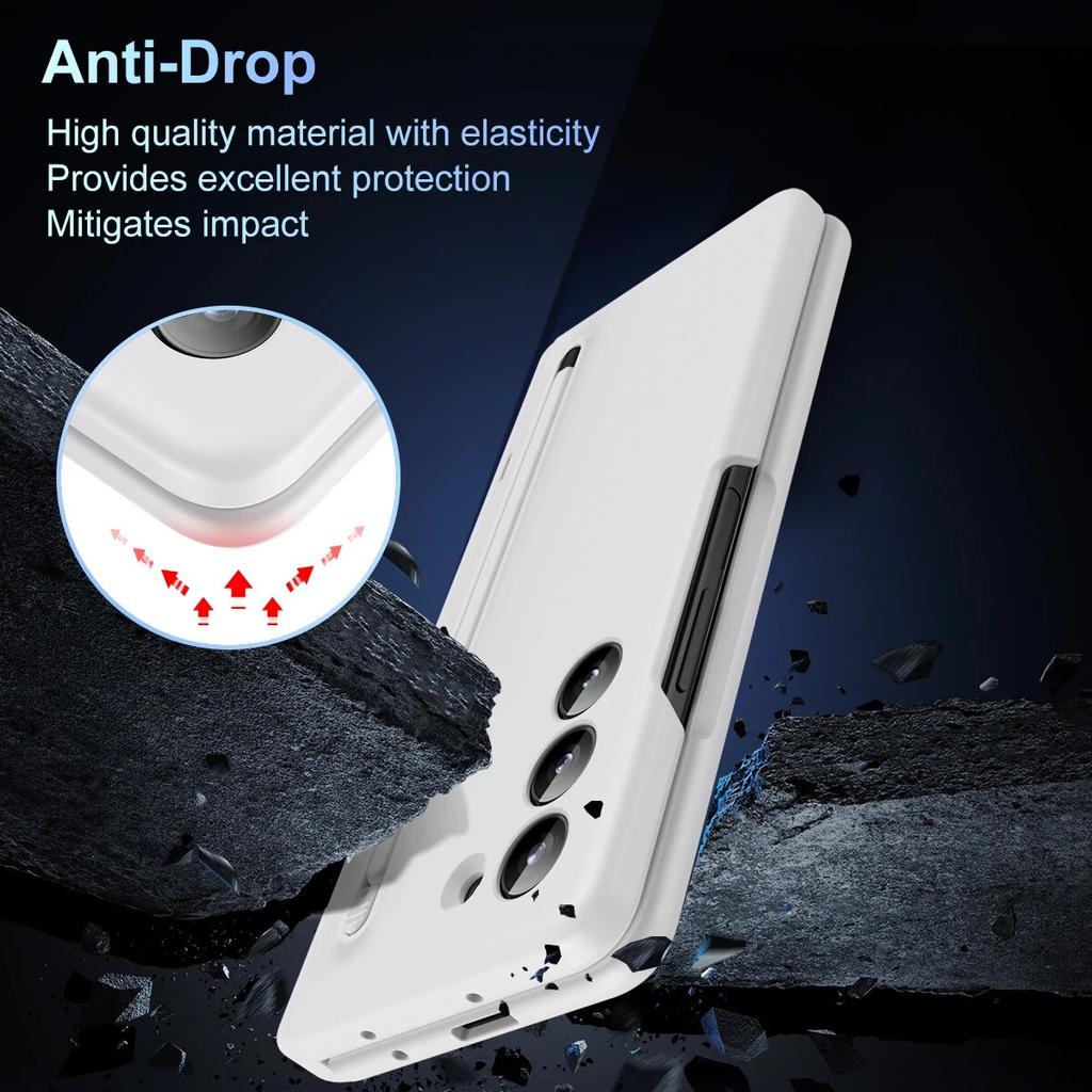 Custodia protettiva per supporto cerniera armatura PC rigido per Samsung Galaxy Z Fold 5 4 3 5G con slot per portapenne e protezione per lo schermo