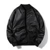 Reversible Spring & Autumn American Style Pilot Jacket with Embroidered Patches - Plus Size