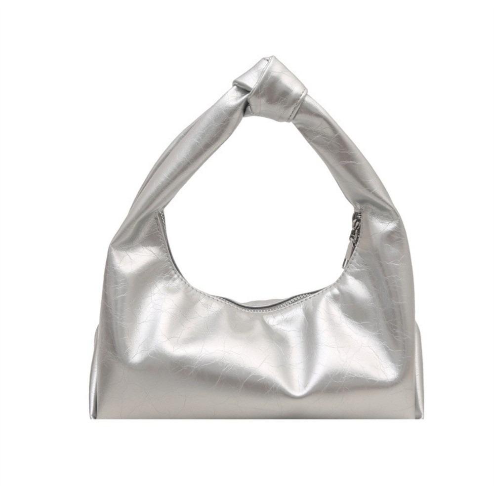 

Dumpling Clutch Bags Solid Color Women Handbags Stylish Shoulder Bags Female серебряный