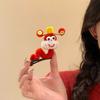 Cartoon Chinese New Year Headwear God of Wealth Cute Animals Hair Clip Red Snake Hairpin  Children