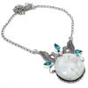 Rainbow Moonstone, Topaz Gemstone 925 Sterling Silver Jewelry Necklace 18"