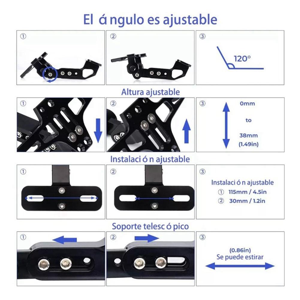 

Motorcycle License Plate Holder For MT07 Kawasaki Z800 Honda BMW With Turn Signal Lights чёрный