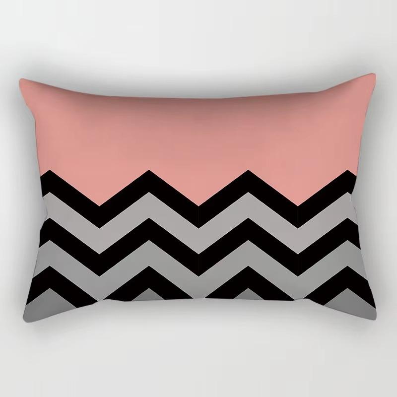 30*50cm Yellow Red Geometric Nordic Pattern Printing Simple Decoration Living Room Home Polyester Rectangular Pillowcase