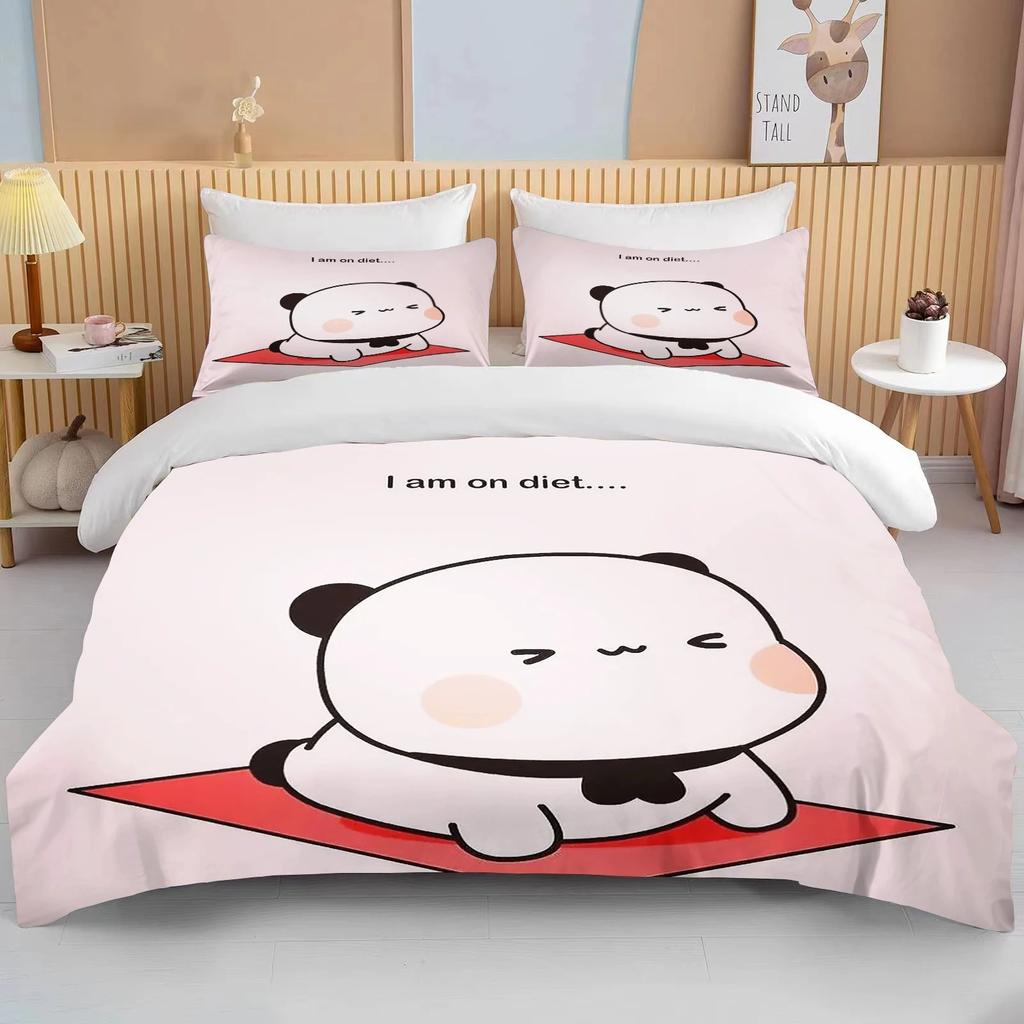 Bubu Dudu Cartoon Cute Bear Kawaii Christmas Gift King Twin Double Boys Bedding Set Microfiber or Polyester Duvet Cover Set