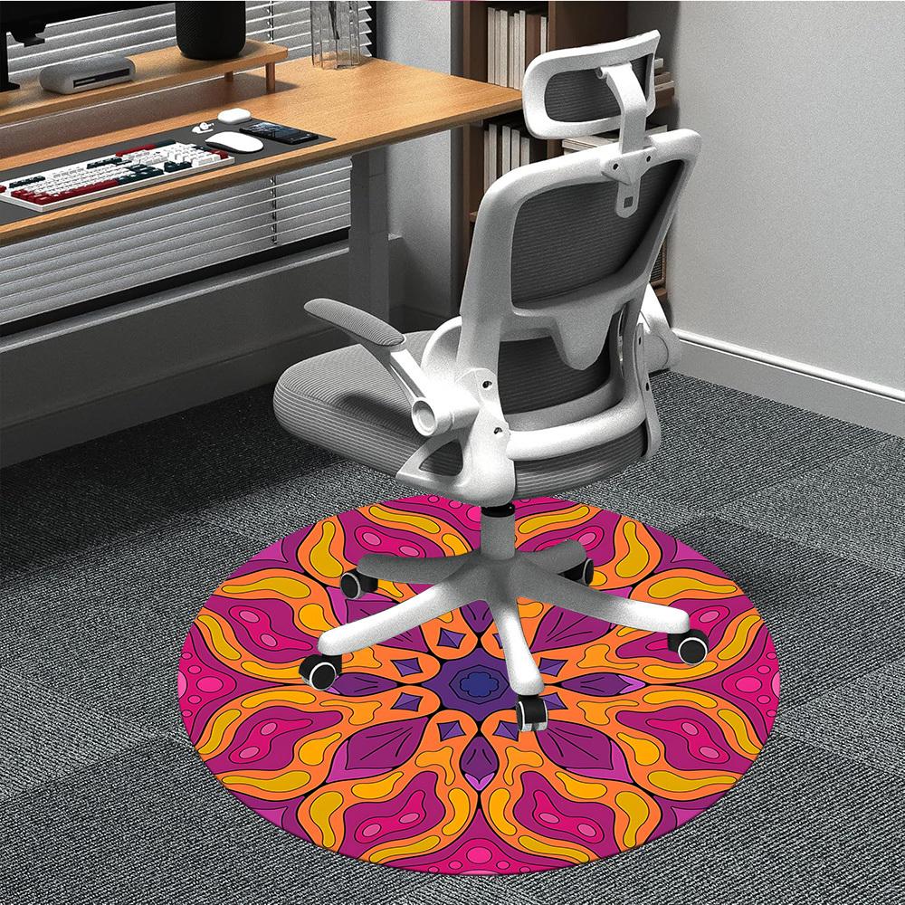 

1pc Floral Mandala Pattern Chair Carpet for Office, Non-slip, Soft and Durable Office Rug for Decoration, Perfect for Office yy251229124 80cm by 80cm
