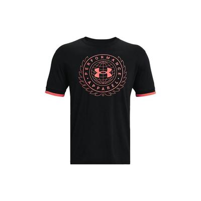Logo Print Rundhals Trainings Locker Fit Kurzarm T-Shirt Herren Tops Schwarz 1361665-001