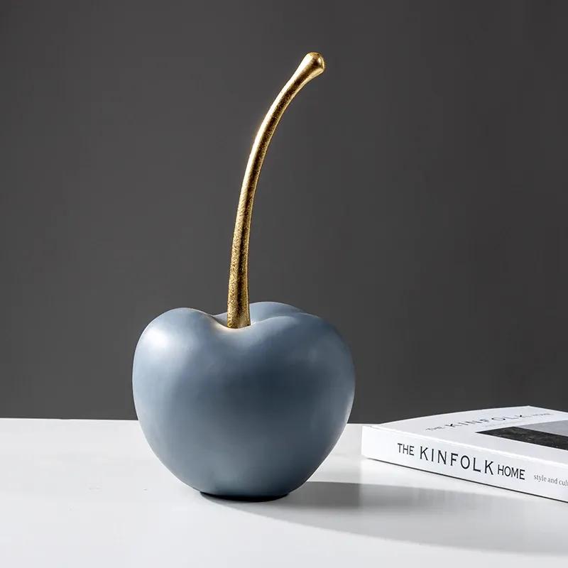 Resin Ornaments Simulated Fruit Sculpture Blue Lucky Decorative Figurines Home Decoration Accessories