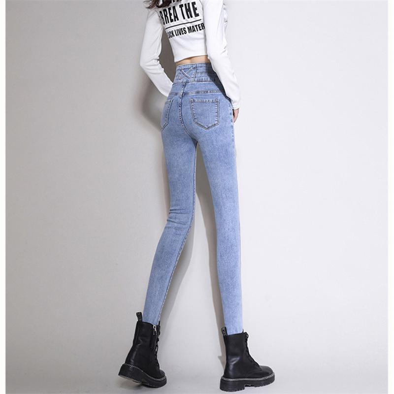 Autumn Winter Women's Jeans New High Waist Thickening Warm Straight Jeans Trousers Korean Style Vintage Streetwear Loose Casual