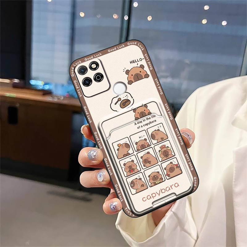 Cartoon Graffiti Phone Case For Huawei Honor Play5T Card slot Waterproof Fashion Design Durable Card bag Dirt-resistant
