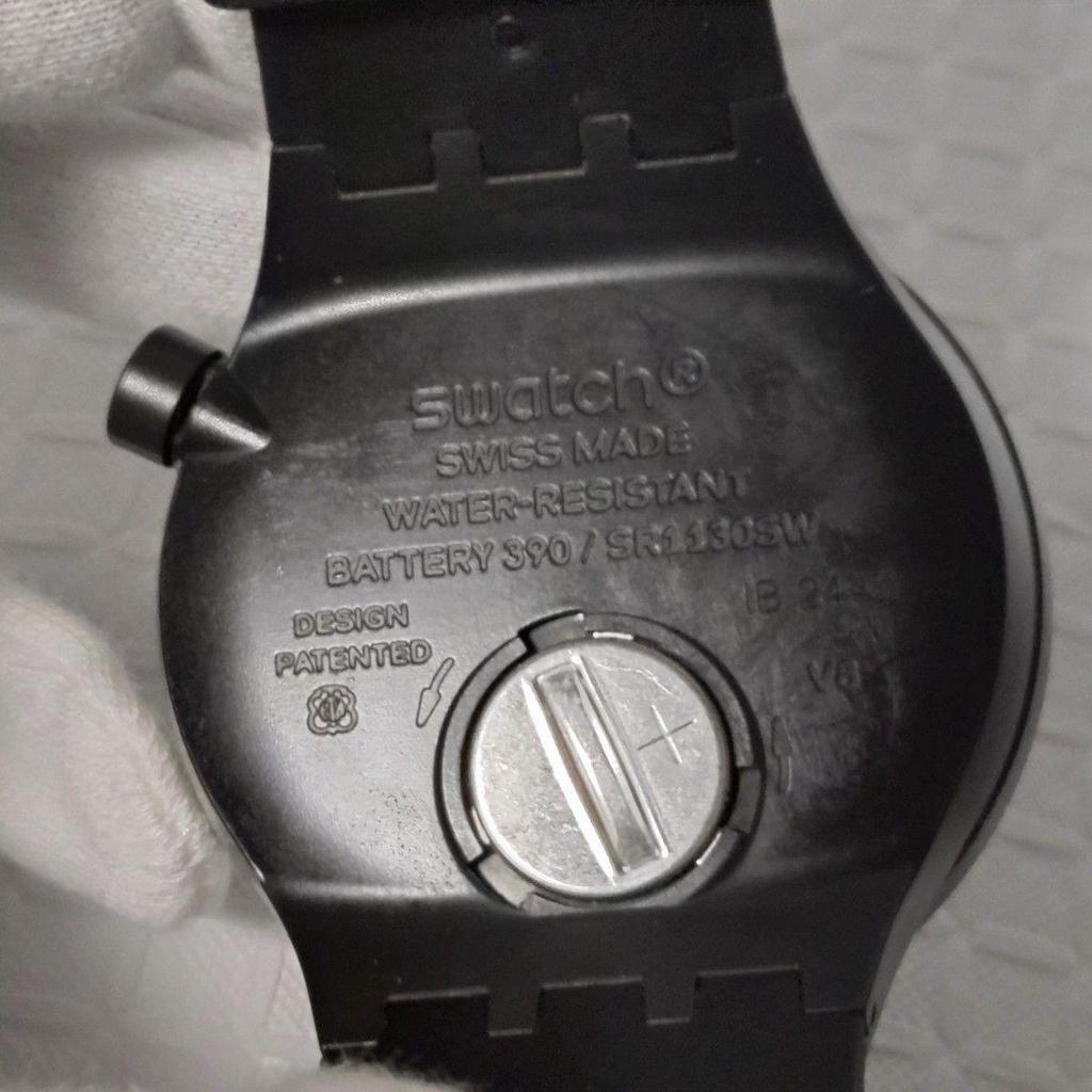 Used [Very popular] Swatch watch BIG BOLD black swatch C-BLACK bioceramic SB03B100