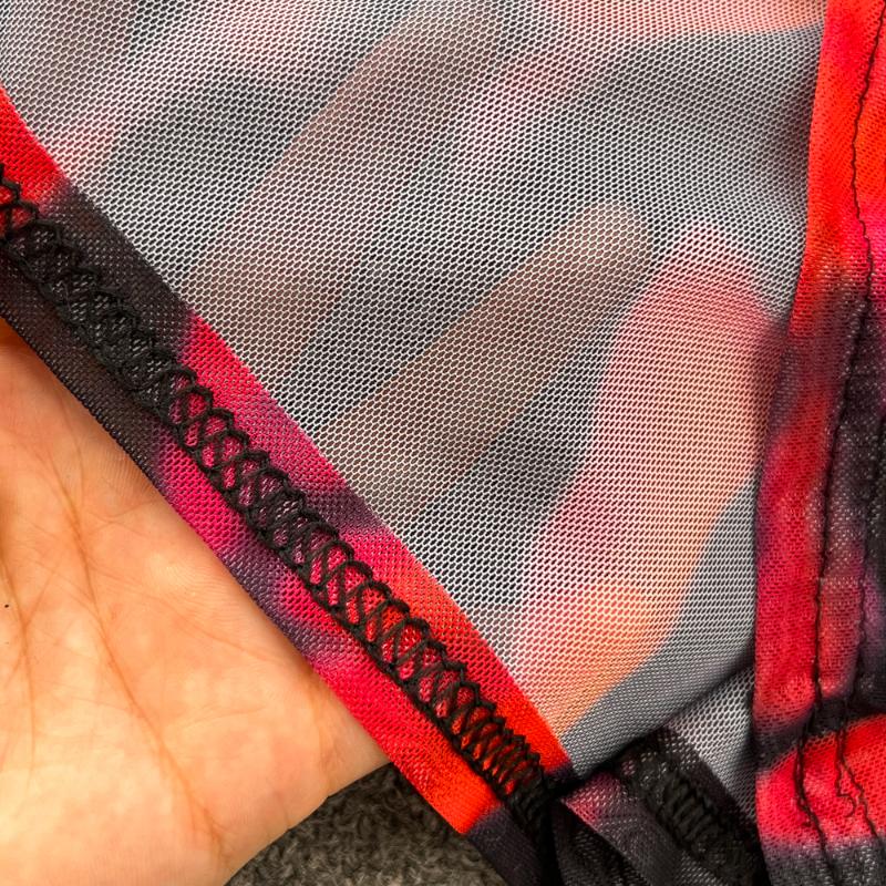 Sexy Tie-dye Printed V-Neck Long Sleeve Dress Women Chic Elegant Patchwork Vintage Midi Dresses Female Korean Fashion Casual One Piece Dress 2024