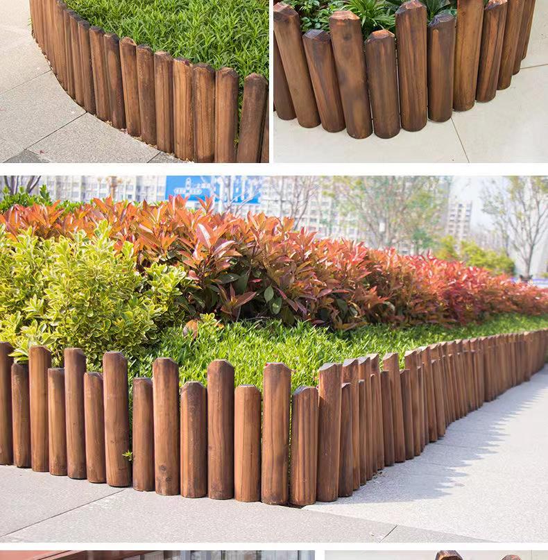 Carbonized Anticorrosive Wooden Picket Fence for Indoor & Outdoor Gardens, Balconies, and Courtyards.