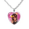 Solivan Brugmansia Sol 'The Kid At the Back' Anime Glass Cabochon Heart Shaped Pendant Necklace Charm Jewelry Gift