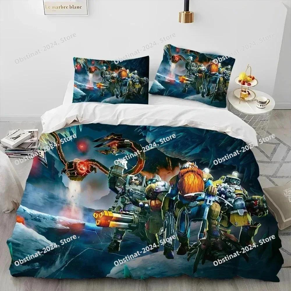 3D Deep Rock Galactic Game DRG Bedding Set Printed Single Comforter Quilt Duvet Cover Pillow Case 3 Pieces Sets Kids Adult Size