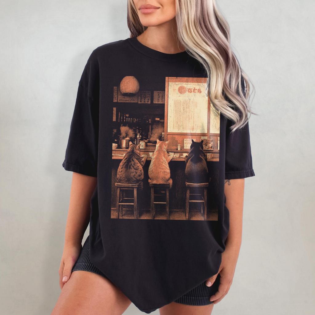 Cat Eating Noodles Printed Tshirt SpringSummer Womens Shirt 2026 New Fashion Trend Top Short Sleeve Comfortable Tshirt