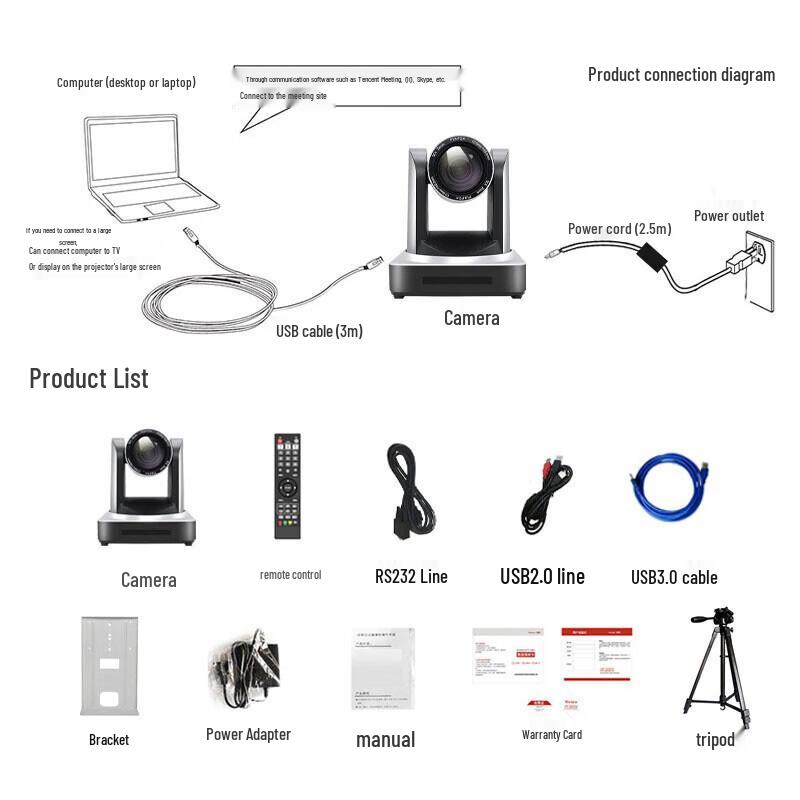 HongShiDao 12x Zoom HD Video Conferencing Camera HD6612H (CN version)