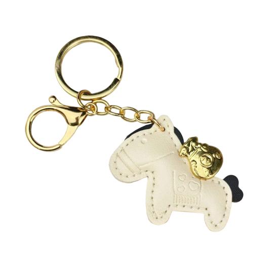 Pferd Taschenanhänger Kompakter Mini Schlüsselanhänger Handgefertigt Kunstleder Pferdeanhänger Handtaschen Geldbörsen Rucksäcke Taschenzubehör