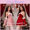 Weihnachtskleid Mit Spitze Und Plüschball-Verzierung Für Cosplay-Party Und Date Night