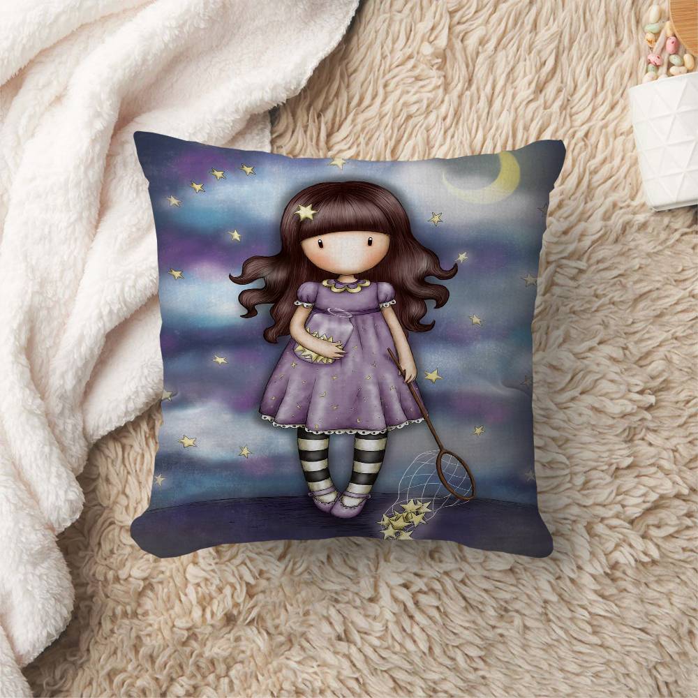 S-Santoro-Gorjuss Cute Girl Cushion Cover Car Throw Pillow Case For Sofa Car Christmas Gift 40x40cm 45x45cm