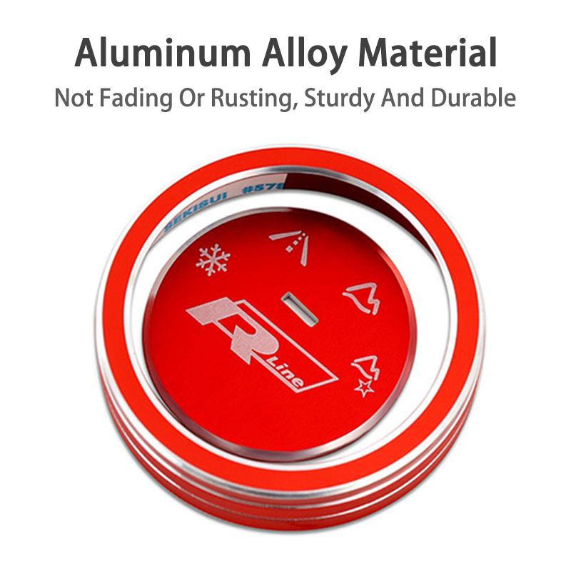 2026 Hot Sticker 2Pcs 3D Aluminum Interior Driving Mode Knob Ring Decorative Stickers For VW Volkswagen Tituan Tharu TAYRON T-RO