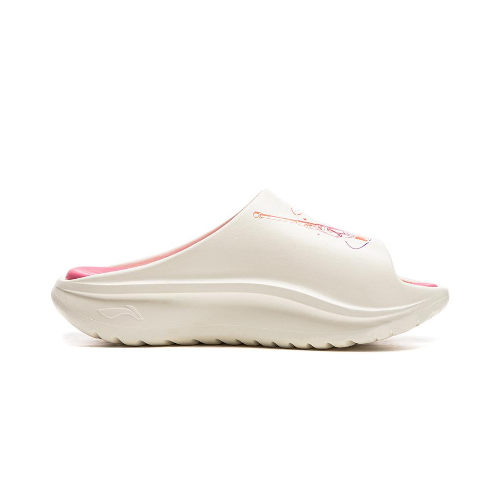 LOL X Li Ning Sports Life Collection Slip Resistant Odor Resistant Abrasion Resistant Slide Slippers Unisex Ecru AGAU027-1