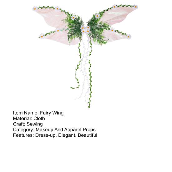 Yousheng Dragonfly Wings for Women Halloween Fairy Wings Costume with Flowers Leaves And Vines Princess Angel Elf Cosplay Dress Up Accessories