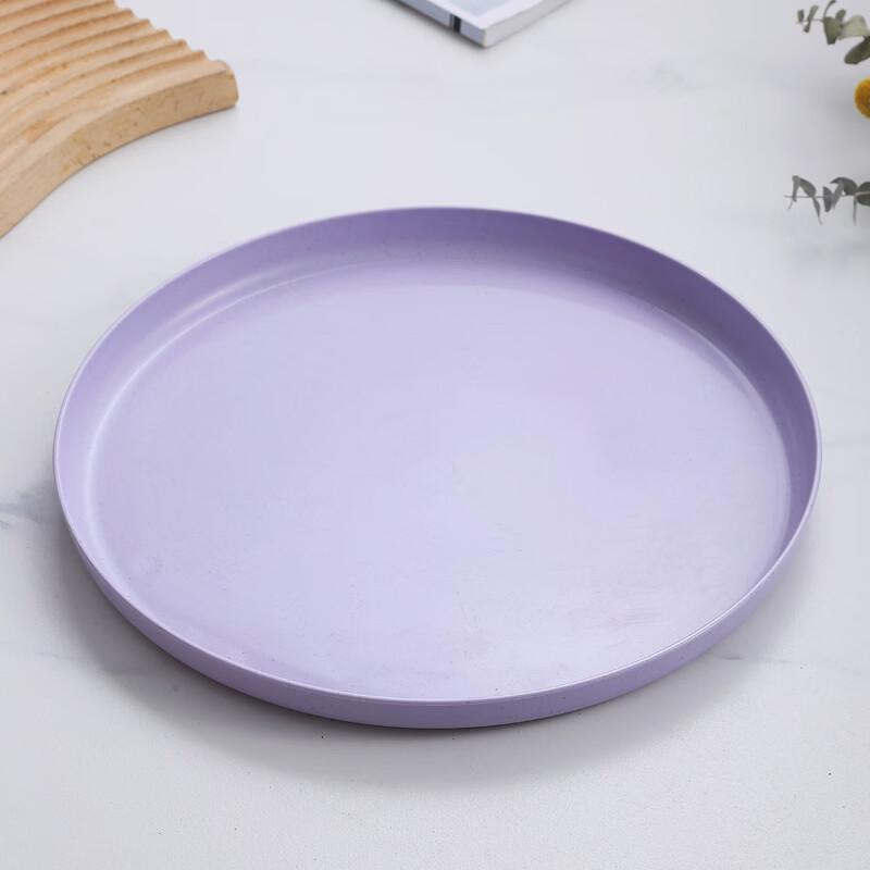 Wheat Straw Plastic Round Serving Plates
