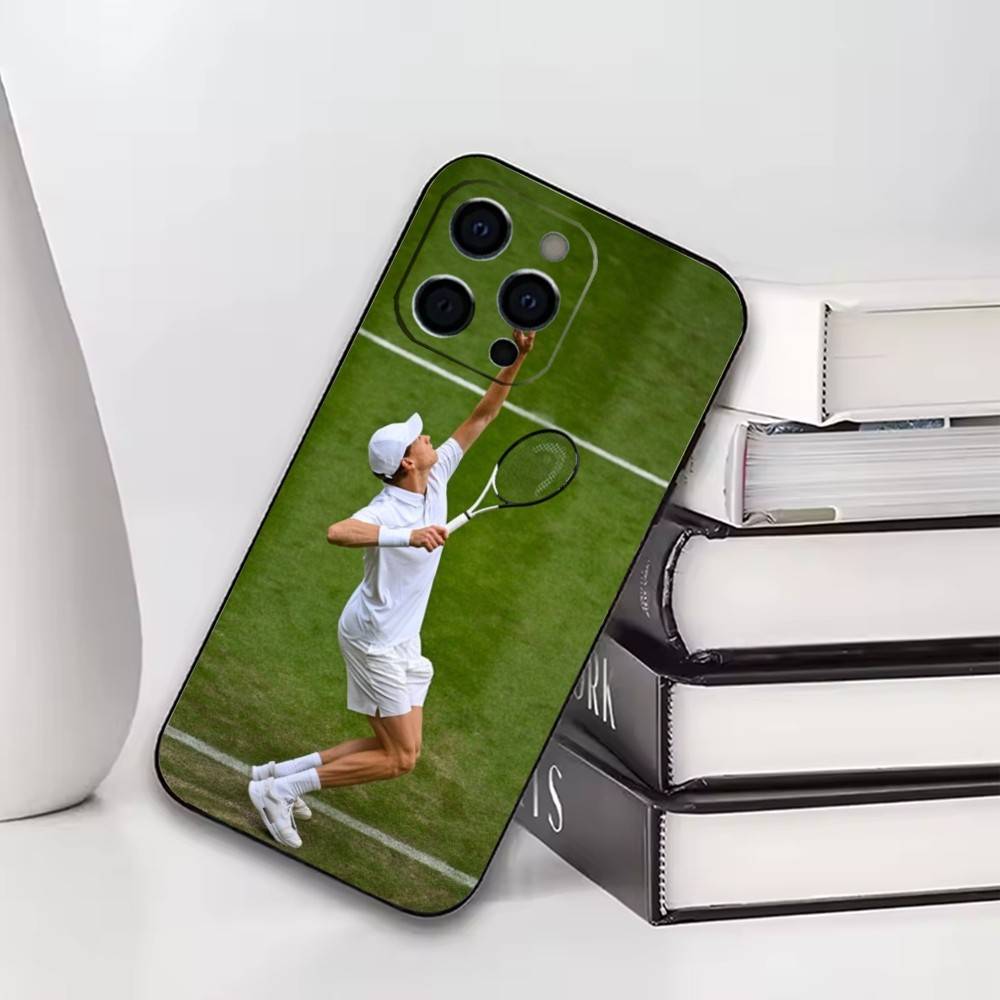Cool Tennis Star Portrait Phone Case For iPhone17,16,15,14,13,12,11 Plus,Pro Others Soft Black Cover