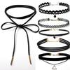 Women Black Choker 10 Pieces/Set Vintage Velvet Ladies Necklace Retro Jewellery
