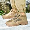 New Arrival Khaki Winter Sneakers for Men Women Warm Plush Men's Hiking Shoes Big Size 46 Non-slip Trekking Sneakers Men 2026