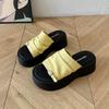 Slippers women's summer outer wear 2025 summer new retro versatile small thick-soled heightening casual sandals shoes