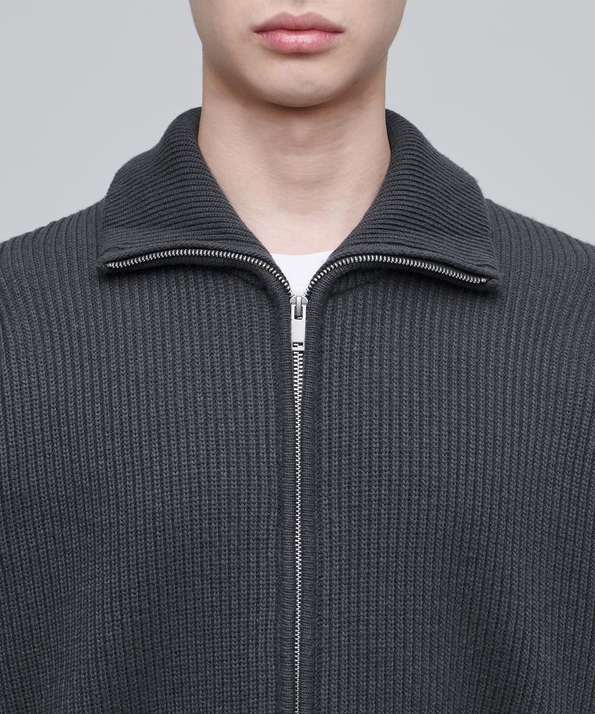 Musinsa Standard Relaxed Ribbed Knit Zip-Up [Gray]