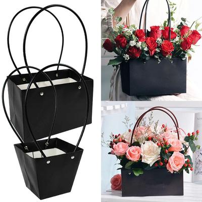 Tragbare Blumenbox, wasserdichtes Papier, handliche Geschenktüte, Kraft-Handtasche, Hochzeit, Rose, Party, Geschenkbox, Verpackung für Süßigkeiten, Kuchen, Geburtstag