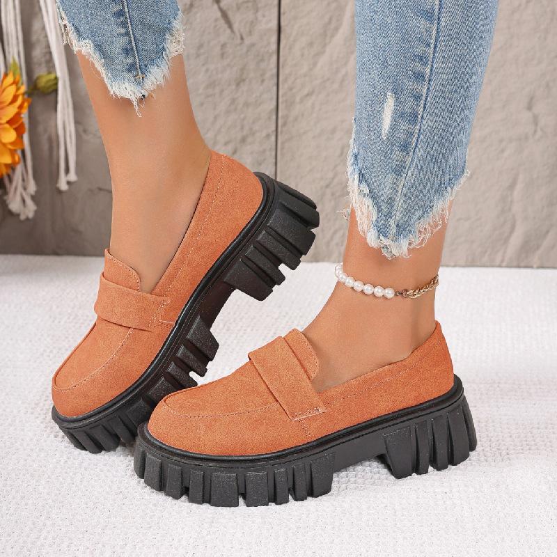 Außenhandel Übergröße Plateau Einzelschuhe Damen Frühling und Herbst neu niedrig geschnitten lässig bequem Lazy Slipper zum Hineinschlüpfen