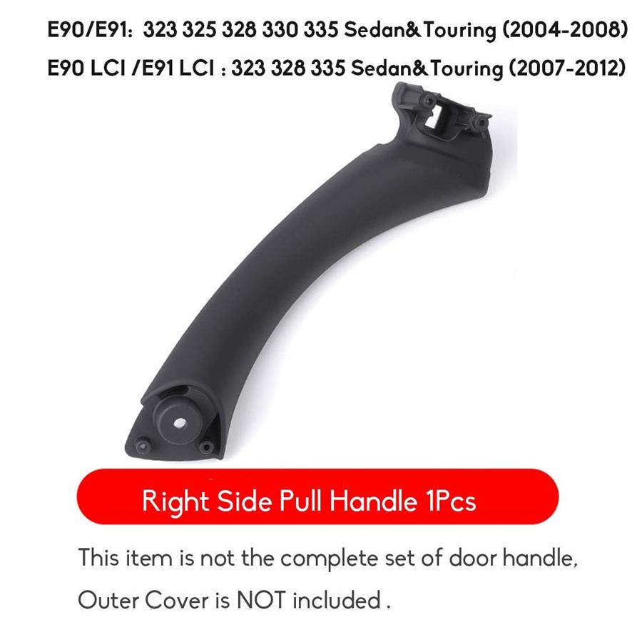 For BMW E90 3-Series Sedan Right Inner Door Panel Handle Pull Trim Cover / Black 5141 7230 850
