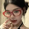 New Y2K Style Retro Red Black Square Small Frame Glasses Frame Women's Anti Blue Light Glasses 2025 Fashion Eyeglasses Frame