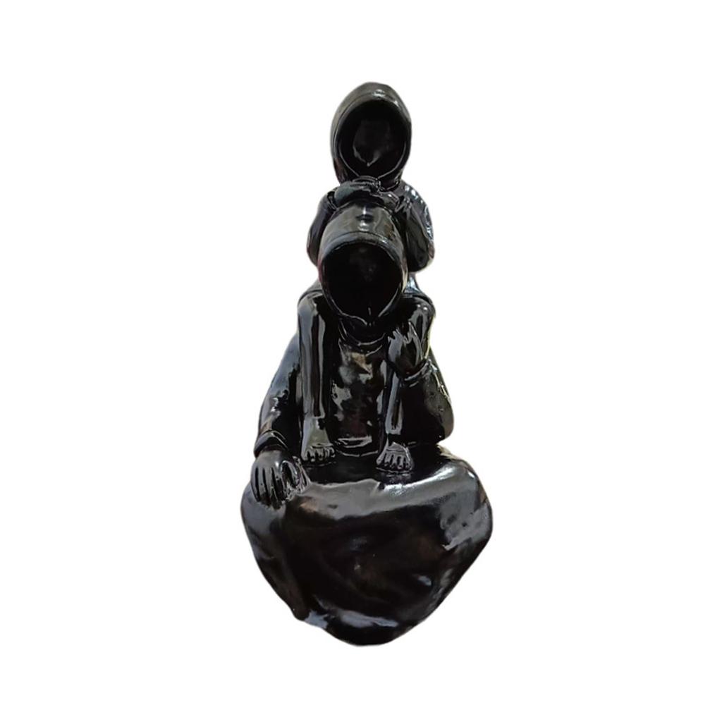 Sculpture, Family Figures, Resin And Son Sculpture, 15 Cm Large Figure, Creative Character Statue Made Of Resin Artistic Desk